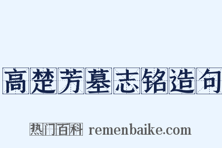 高楚芳墓志铭造句是什么意思的图片
